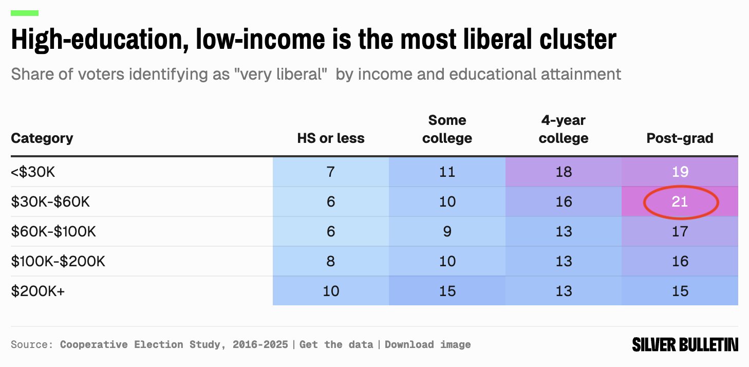 Nate Silver — DSA education and income profile