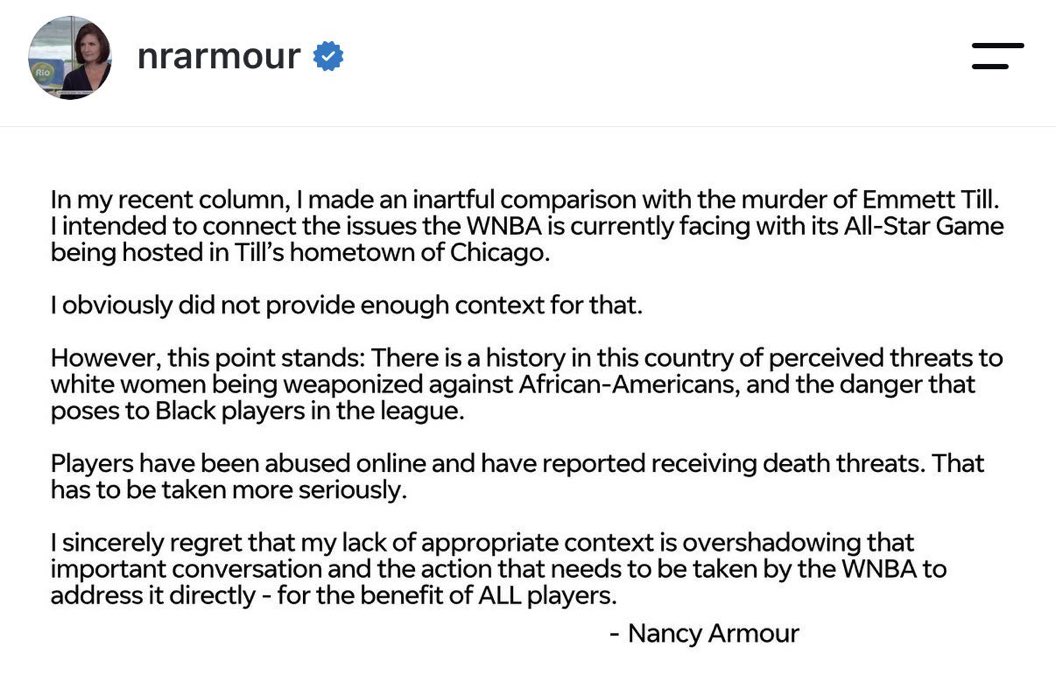 Nancy Armour's non-apology walk-back