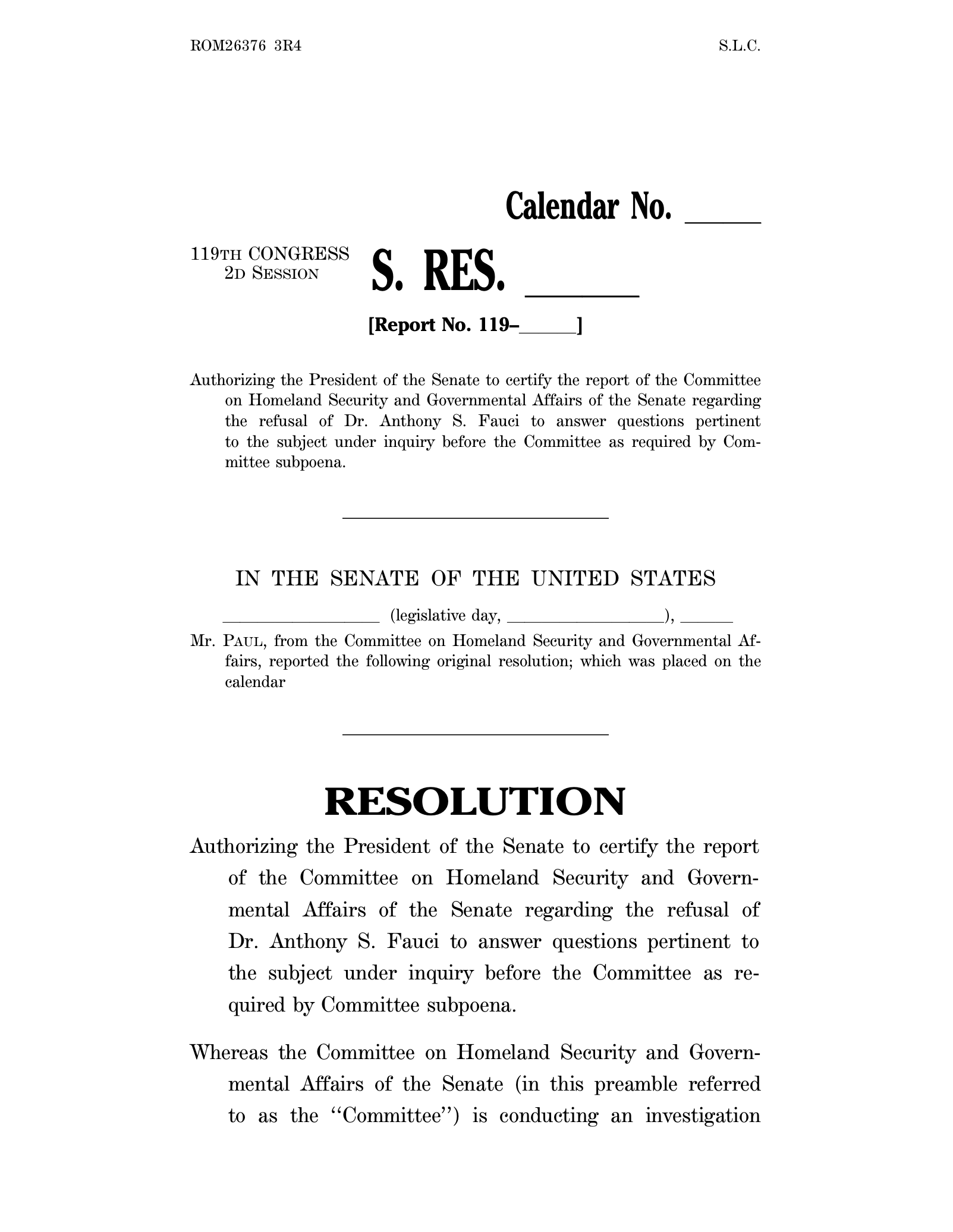 RAND FILES CONTEMPT CHARGES FOR FAUCI...