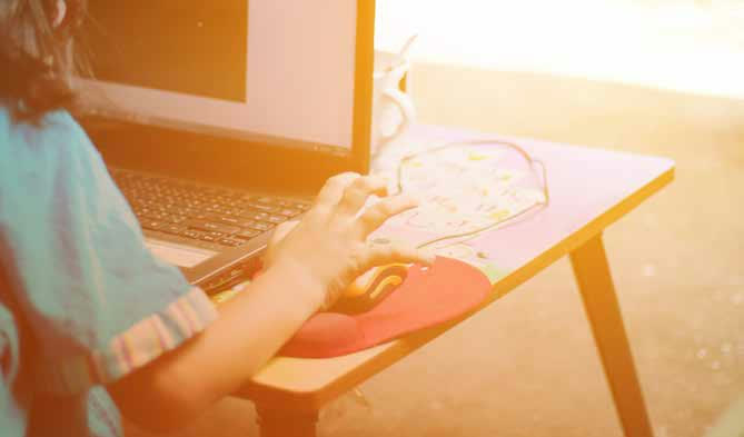A child using a laptop