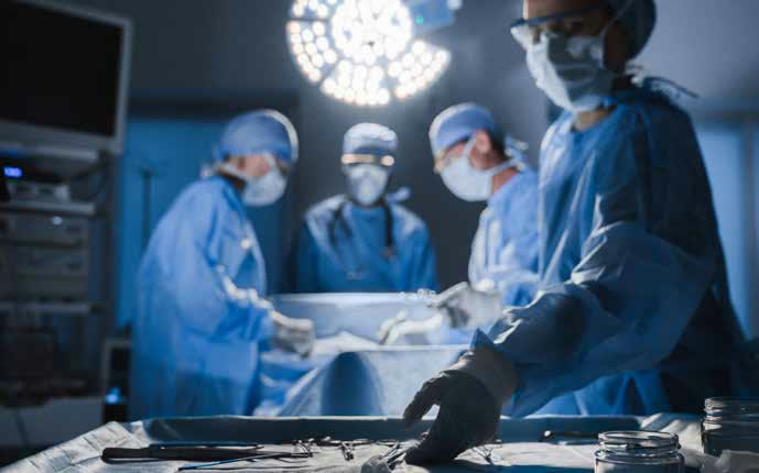 A surgical team at work in an operating room